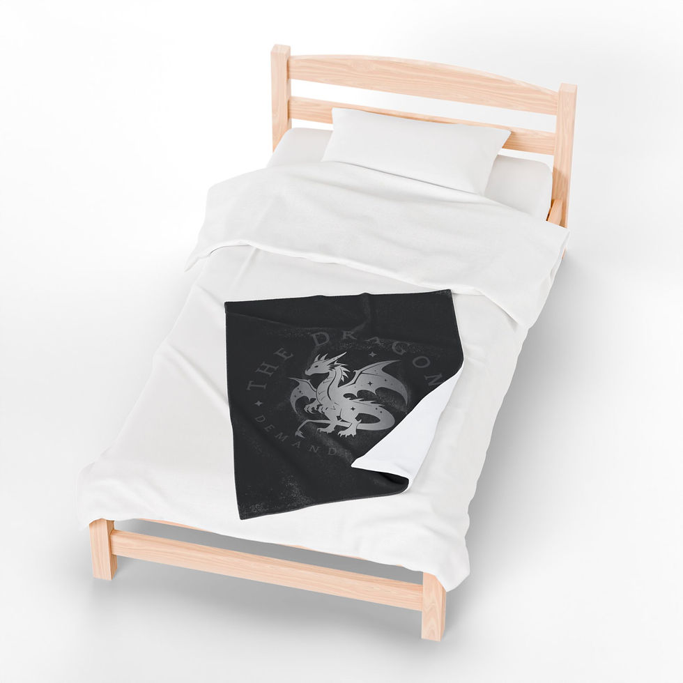 Thumbnail: Cozy Velveteen Plush Blanket - 'The Dragon Demands Tribute'