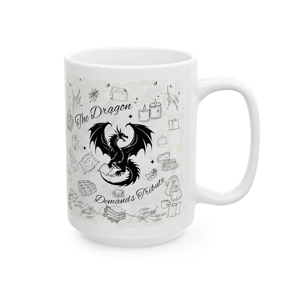 Thumbnail: Cozy Dragon Ceramic Mug - 15oz