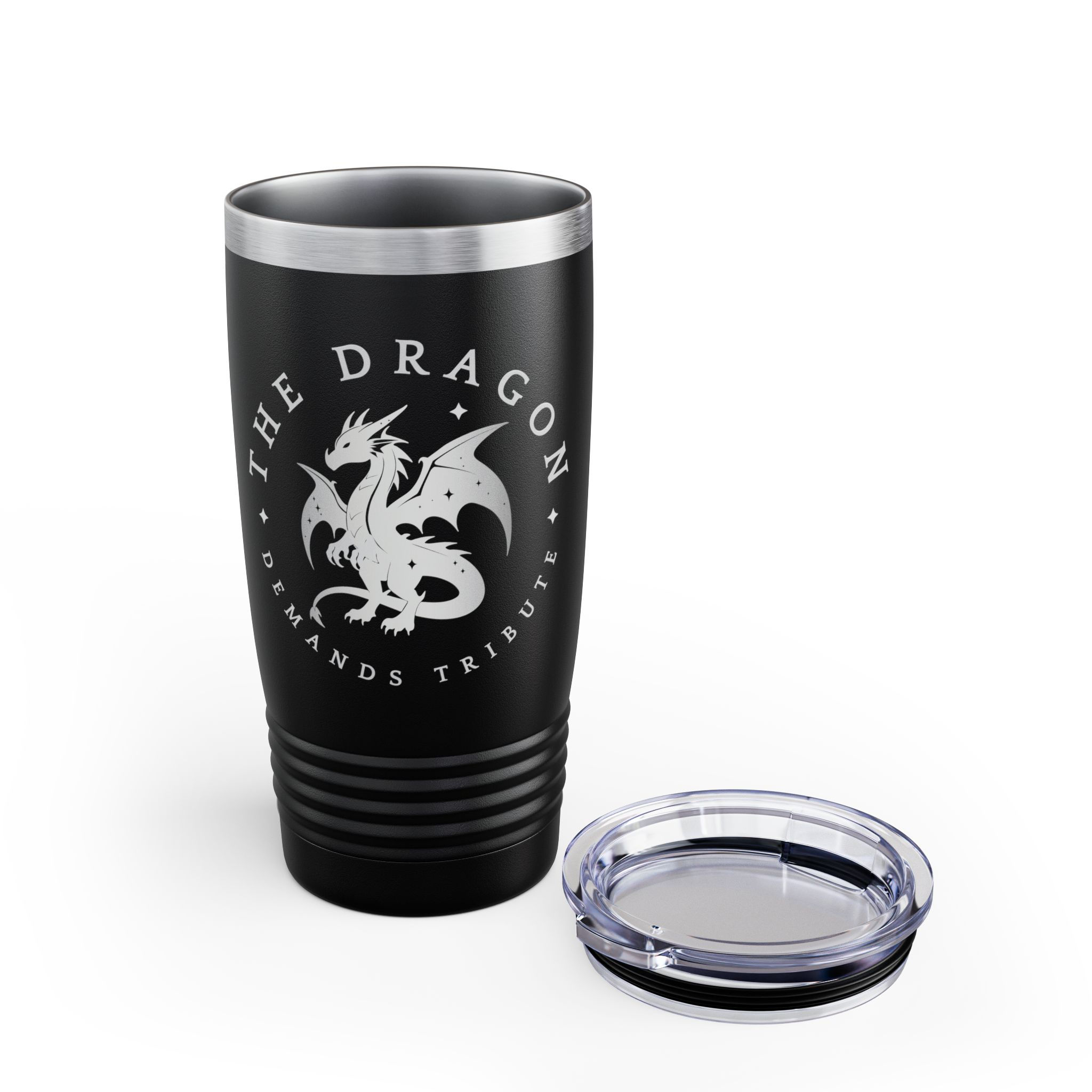 Dragon Demands Tribute Engraved 20oz Ringneck Tumbler