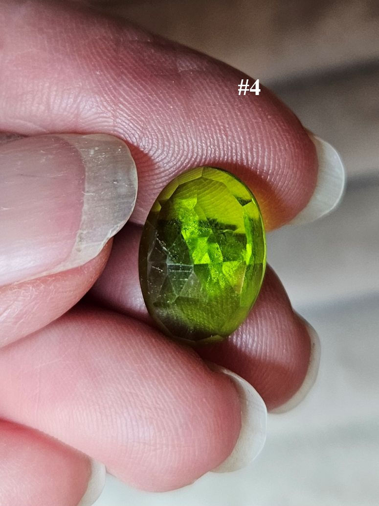 Thumbnail: Honeycomb Faceted Peridot