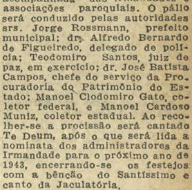 Festa da padroeira, 12 dez 1942 (A Tribuna)