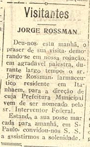 Visitantes - Jorge Rossmann, 28 jul 1941 (Correio da Tarde)
