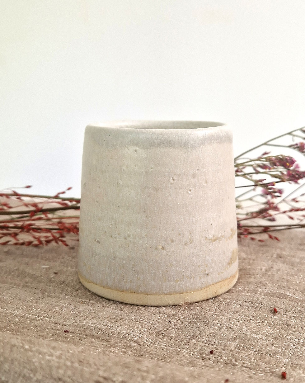 Miniature : Bougie artisanale parfumée pot céramique grès soyeux beige