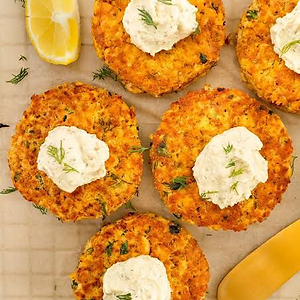 Dill Salmon Belly Cakes