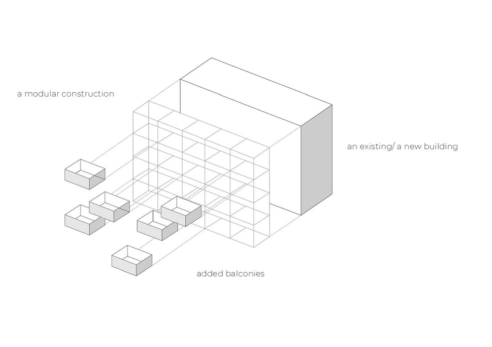 Concept Sketch: Modular Balcony Extension