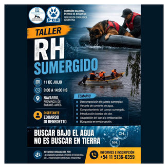 Taller RH Sumergido: capacitación técnica sobre búsqueda de restos humanos en ambientes acuáticos