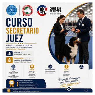 Curso Secretario de Juez del Kennel Club de Chile: formación para el equipo de juzgamiento