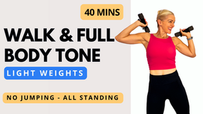 40 Min Walk & Tone Workout | 4,000 Steps + Full Body Sculpt | Light Weights