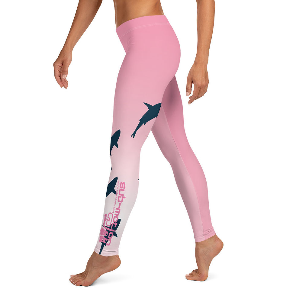 Thumbnail: Pink 'Shark Silhouette' Ladies Leggings