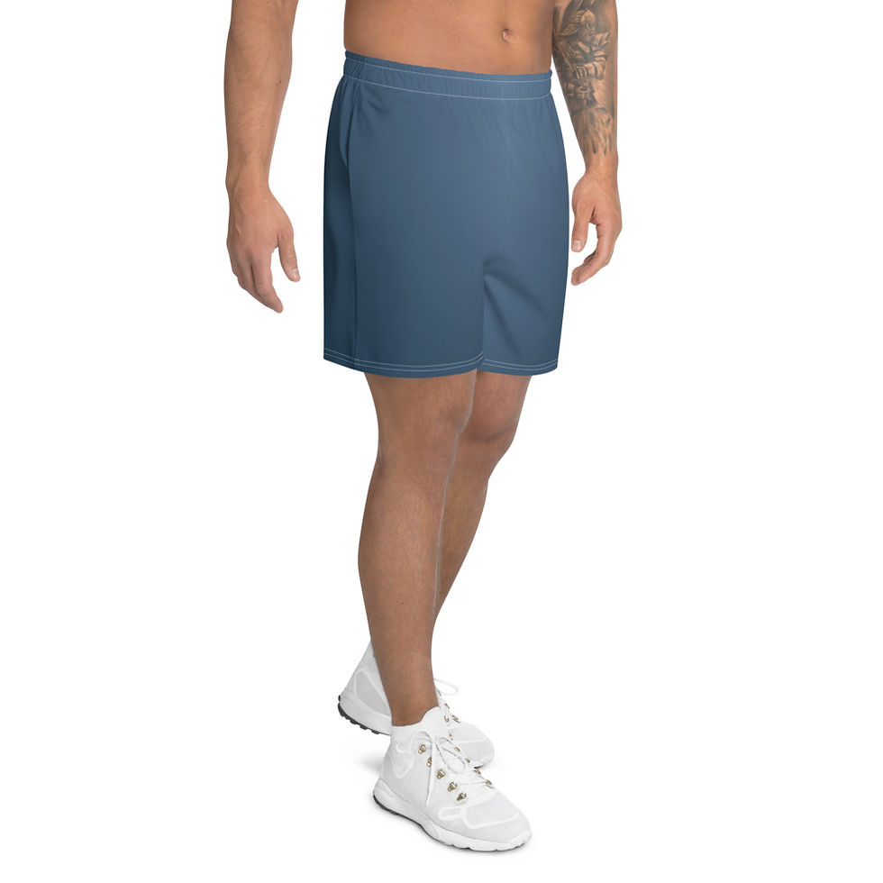 Thumbnail: Plain Shark Silhouette Men's Athletic Long Shorts