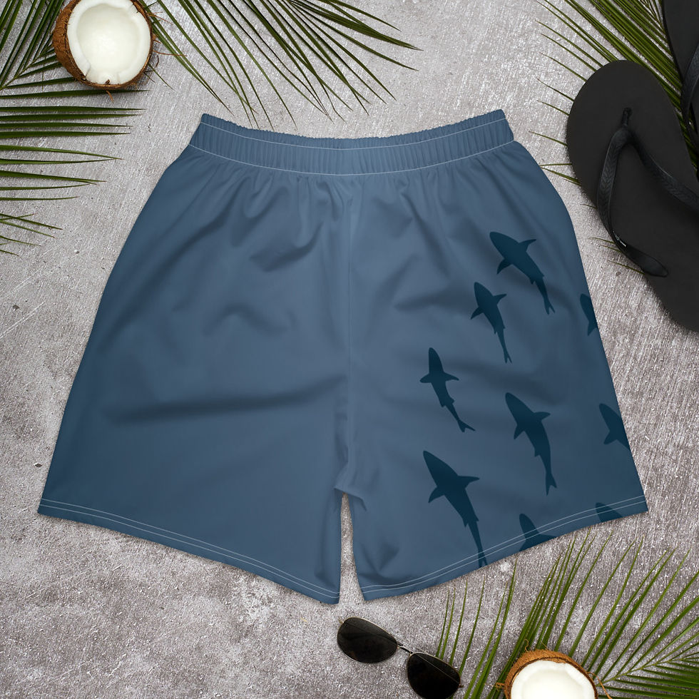 Thumbnail: Shark Silhouette Men's Athletic Long Shorts