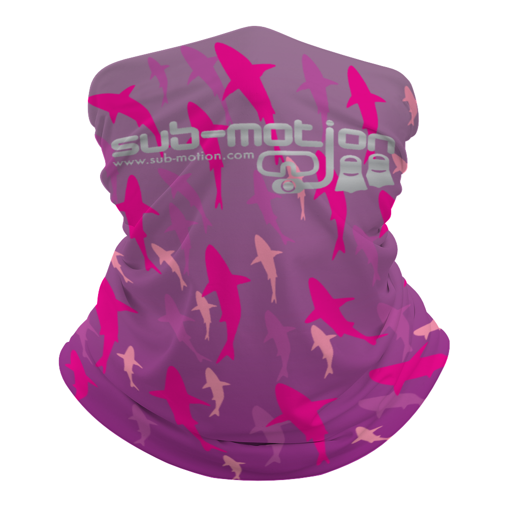 Pink Shark Silhouette Neck Gaitor