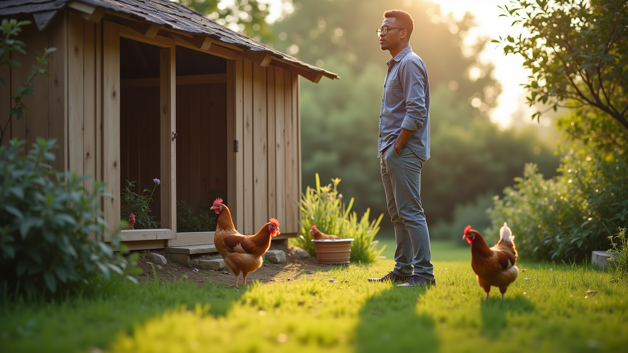 Backyard chicken setup