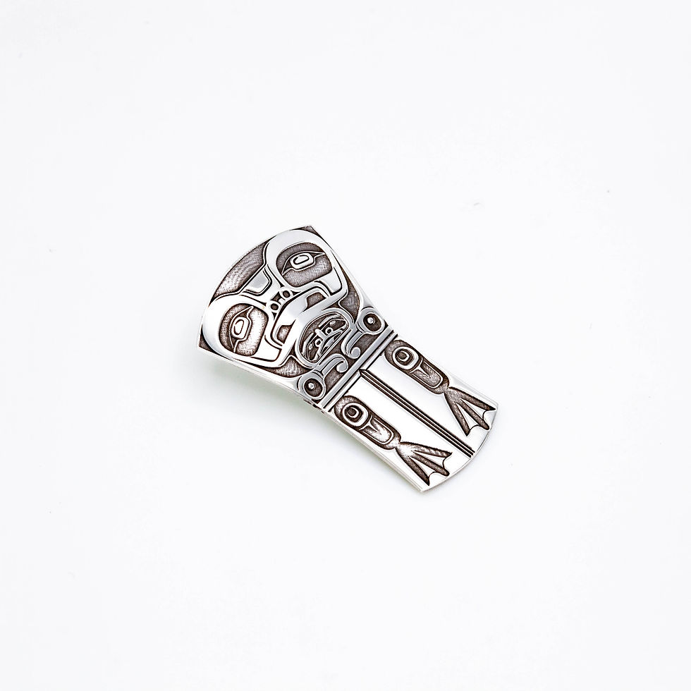 Thumbnail: Small Sterling Silver Frog Clan Shield