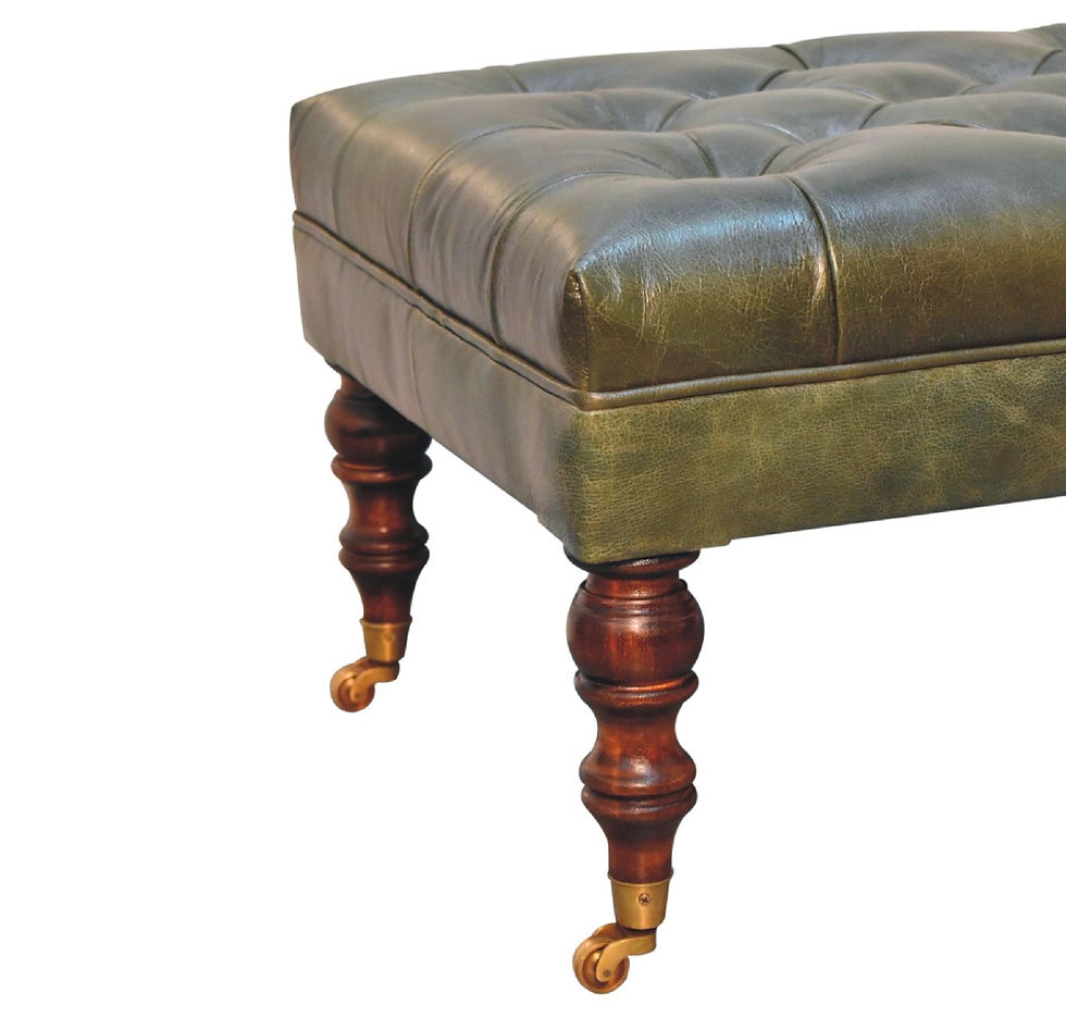 Thumbnail: RH Leather Bench on Castor wheels