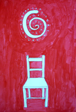 Swirl above chair.