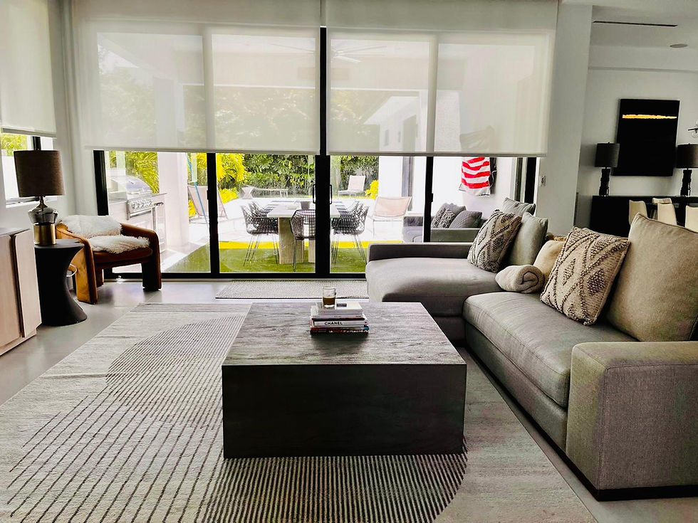 Luxury STR Cleaners prepared this bright Airbnb living room in Clearwater Florida for 5-star guest check-in.