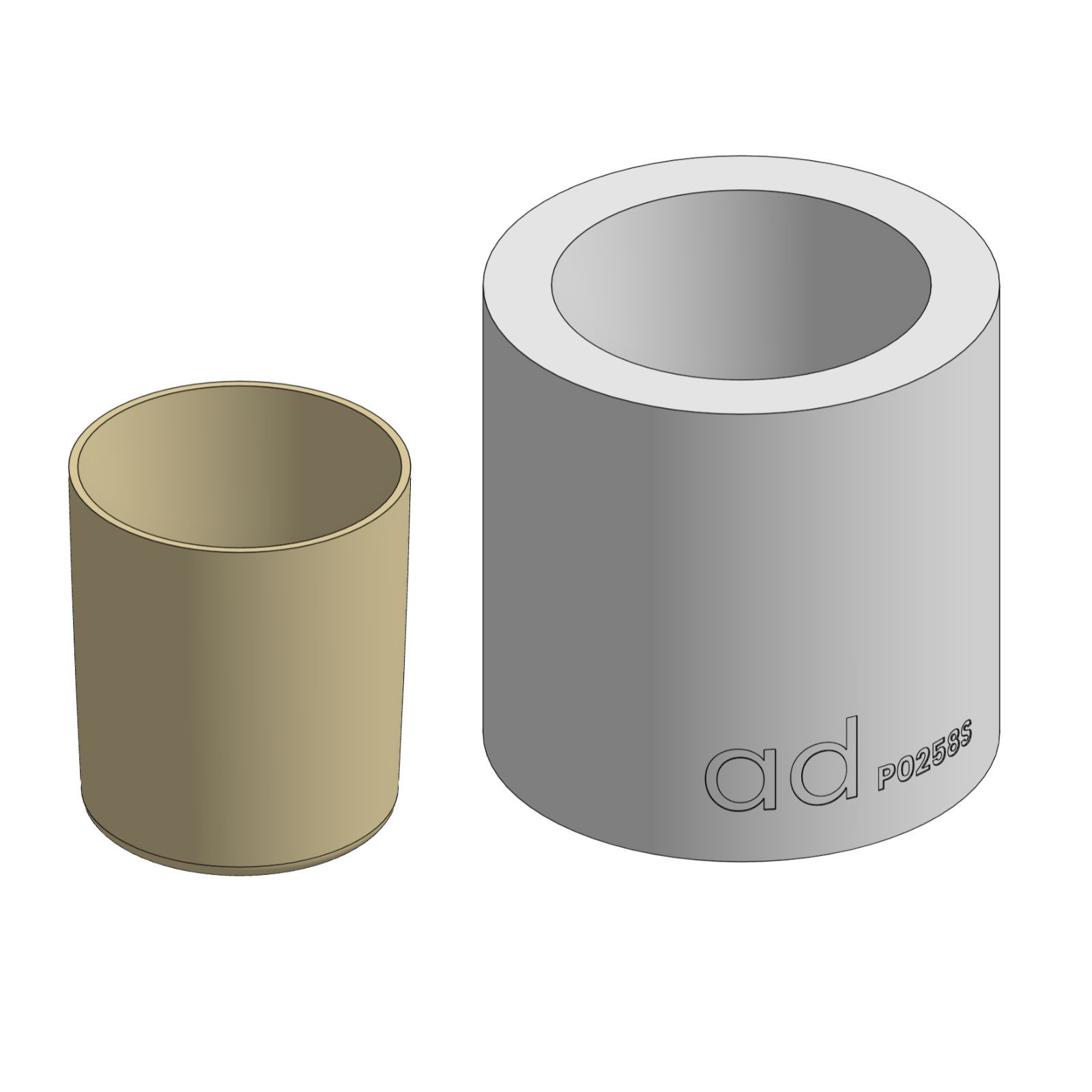 Small straight sides cup slip casting mould P0258S