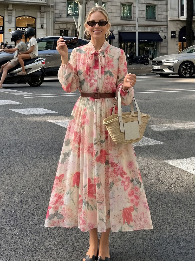 Thumbnail: Floral Print Long Dress