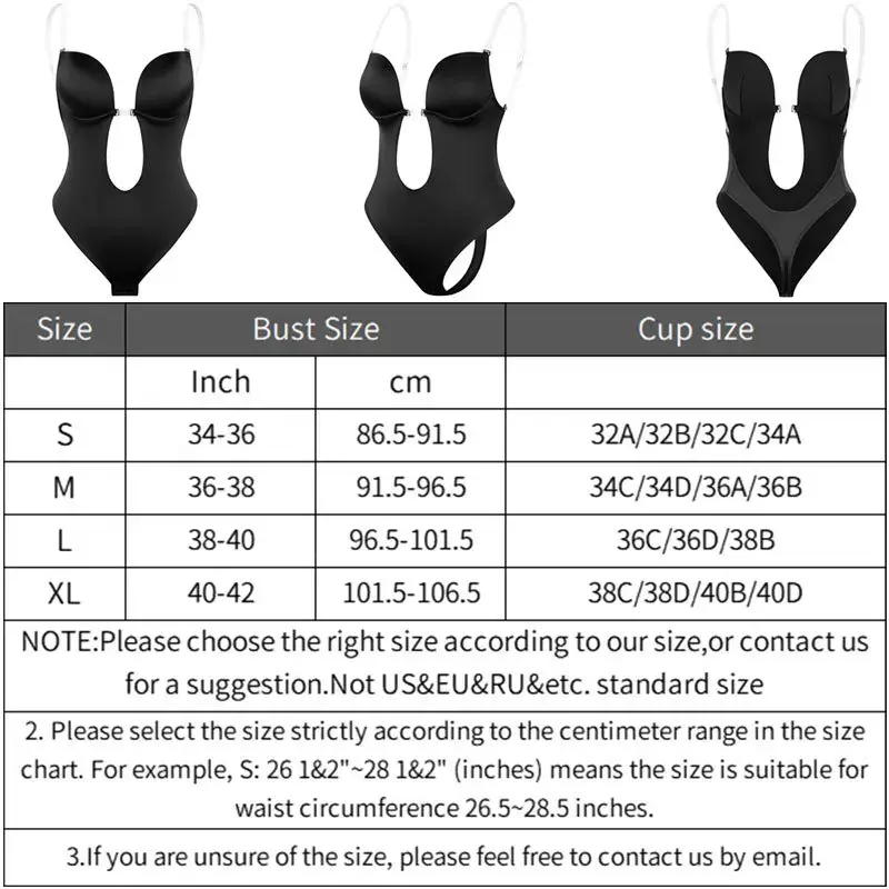 Thumbnail: Women Full Body Shaper Bra Backless Bodysuit Thong Invisible Shapers Tummy Contr