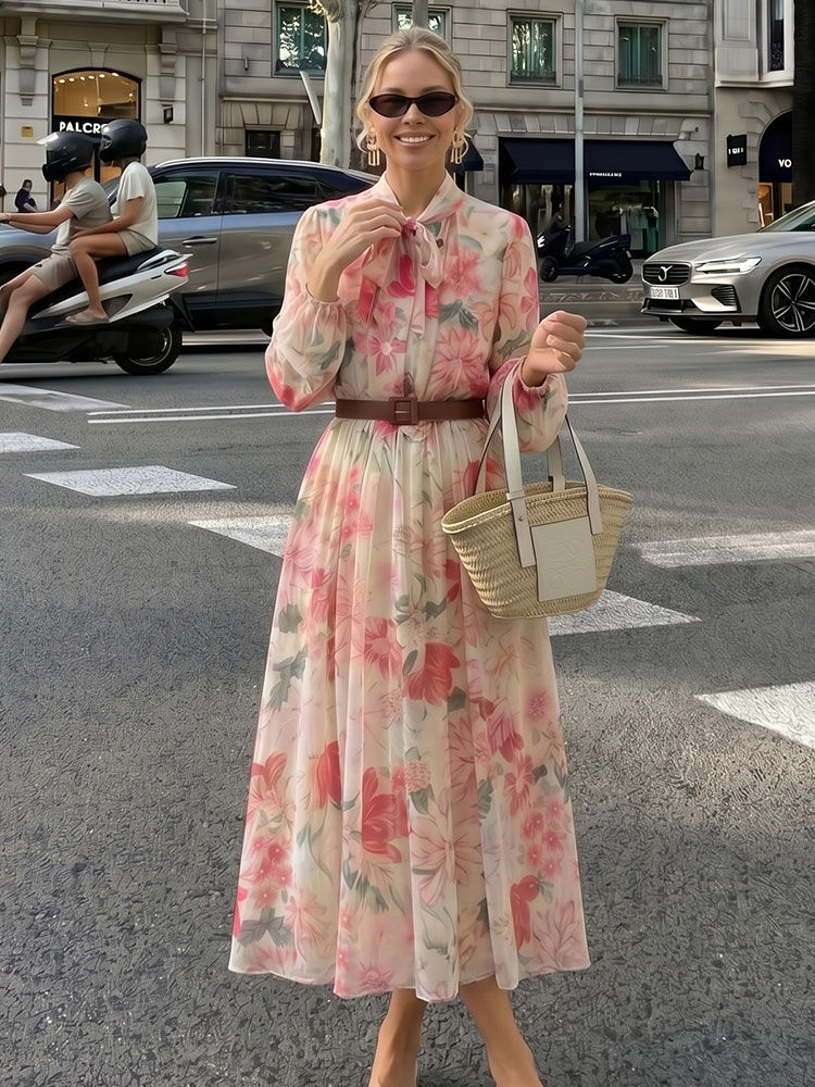 Floral Print Long Dress
