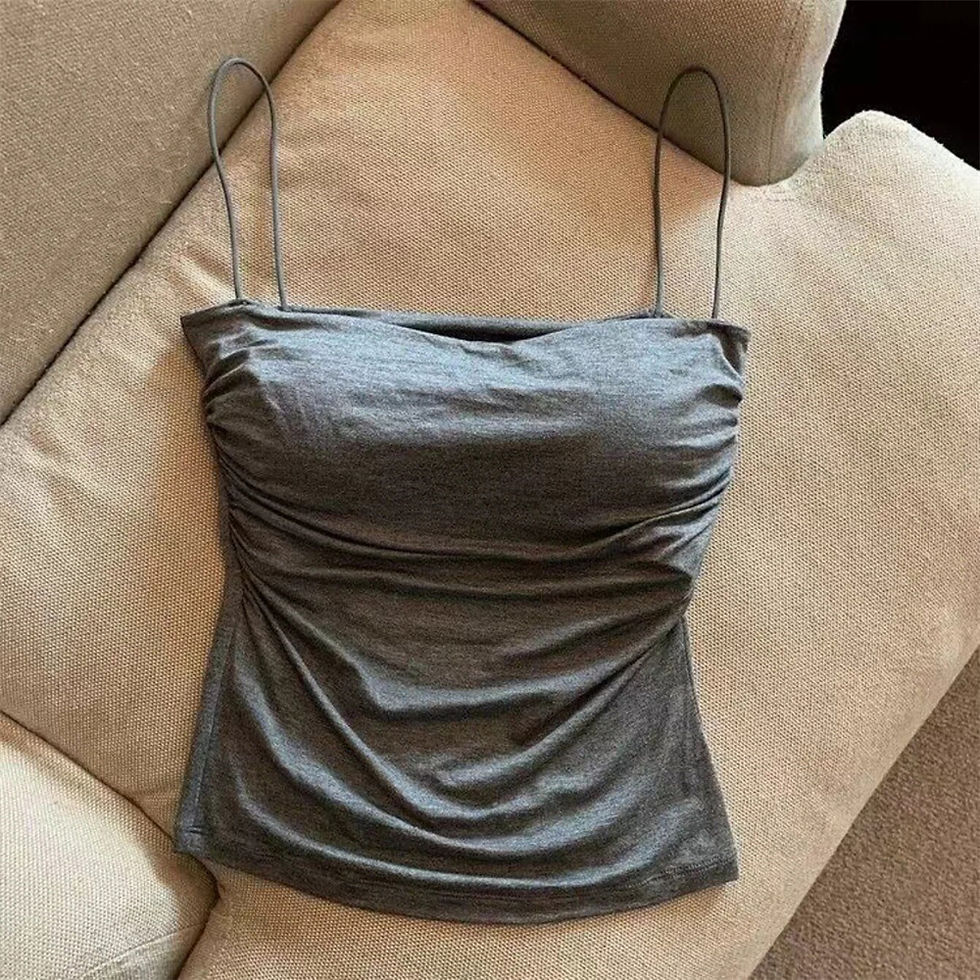 Thumbnail: 1 Pc Stylish Waist Pleated Corset - Soft support fixed chest pad sleeveless vest