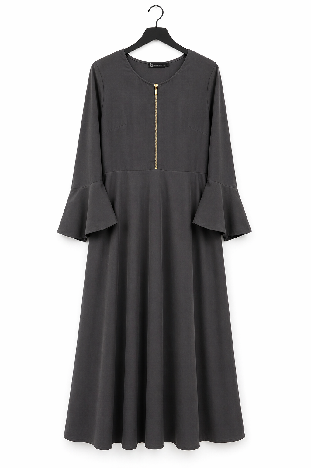 MM60 Dark Grey Zip Abaya- Size L