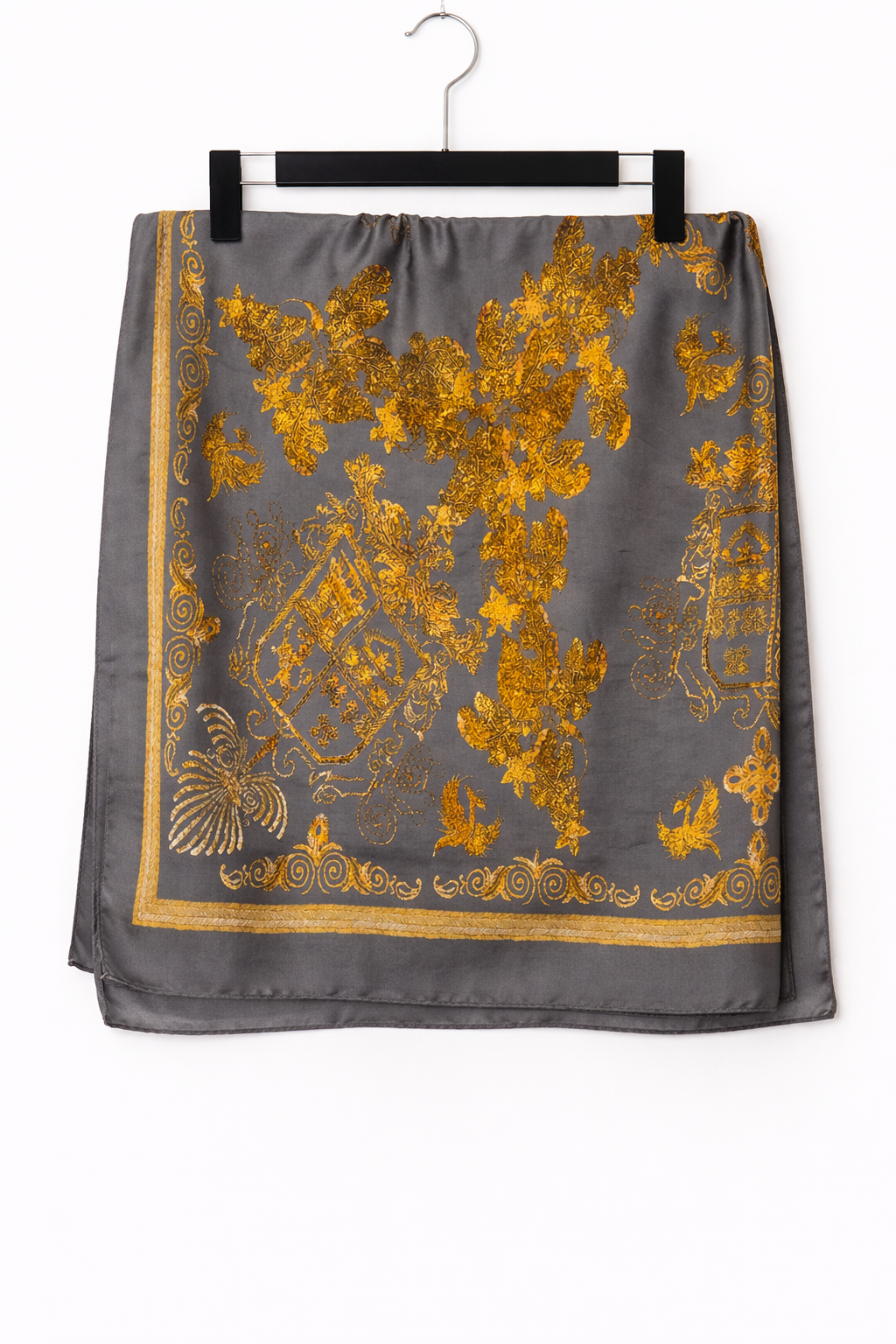 MM49 Grey/Gold Printed Scarf