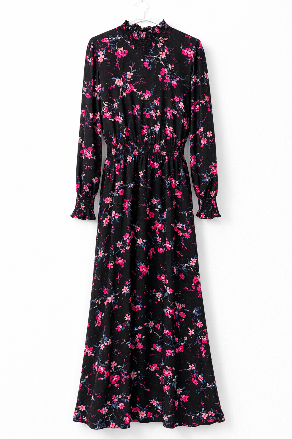 MM36 Black Floral Maxi Dress-Size 14