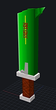 Blockbench model of a lime green greatsword.