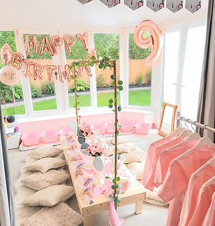 Pamper birthday party, gowns and nail painting