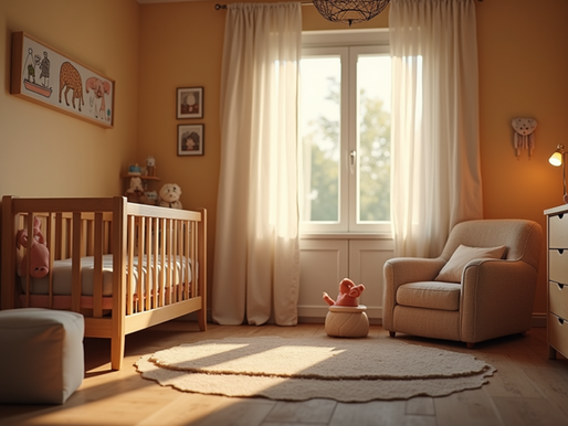 Bebé durmiendo tranquilamente en su cuna con luz tenue y ambiente relajante durante la noche