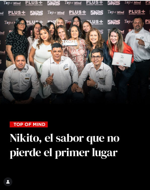 Nikito celebra once años consecutivos como la galletita favorita de los paraguayos en el Top of Mind 2025.