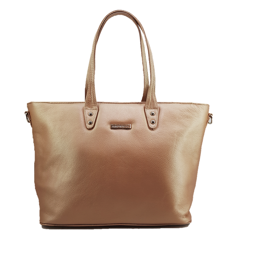 Bolsa de piel Tote Oro rosado