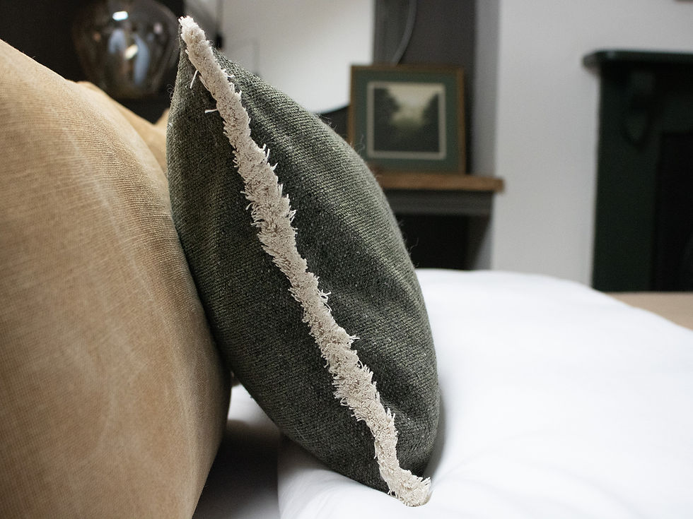 Thumbnail: Burnham Recycled Lumbar Feather Cushion - Khaki