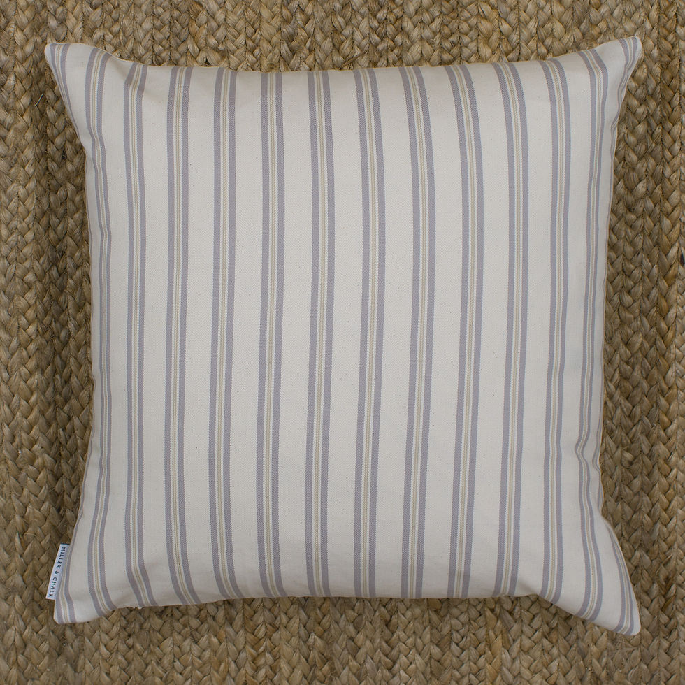 Ticking Stripe Single Sided Cushion Cover - Lilac Grey