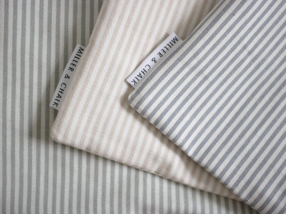 Thumbnail: Leamington Stripe Lumbar Cushion - French Blue