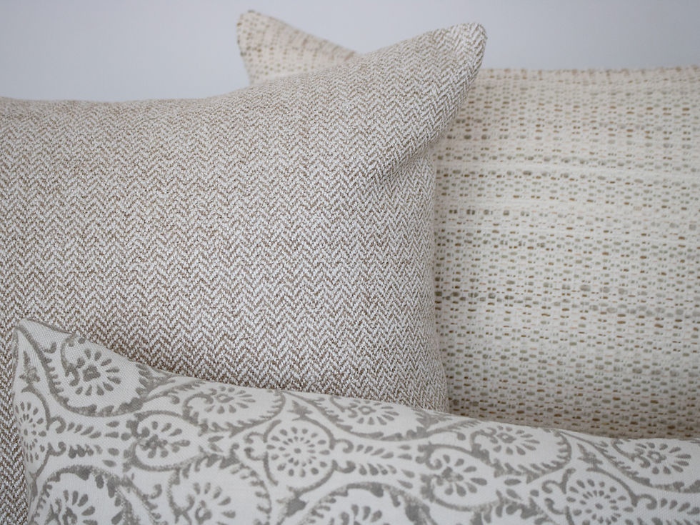 Thumbnail: Billington Herringbone Feather Cushion - Sand