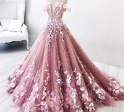 beautiful-off-the-shoulder-pink-lace-lon