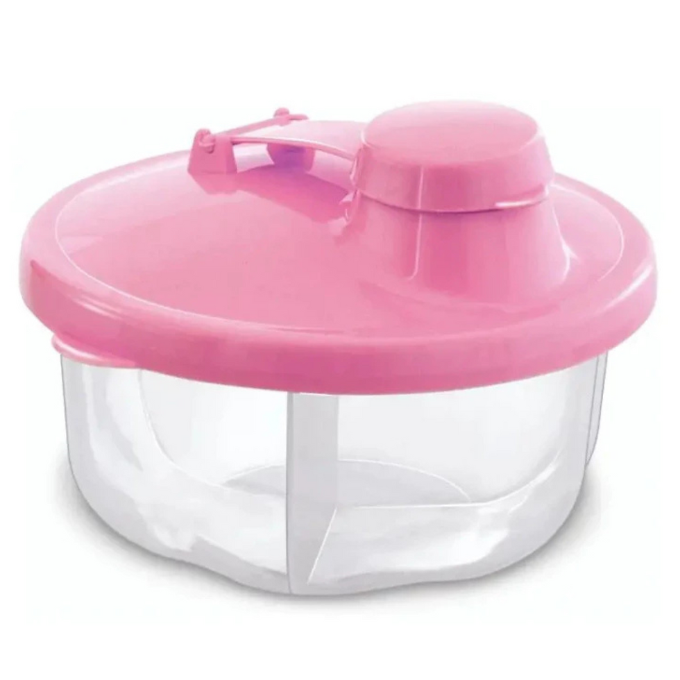 Porta Leite Em Pó Com Tampa Giratória 3 Divisórias Plástico