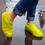 Miniatura: Capa De Chuva De Silicone Para Tênis Impermeável Amarela