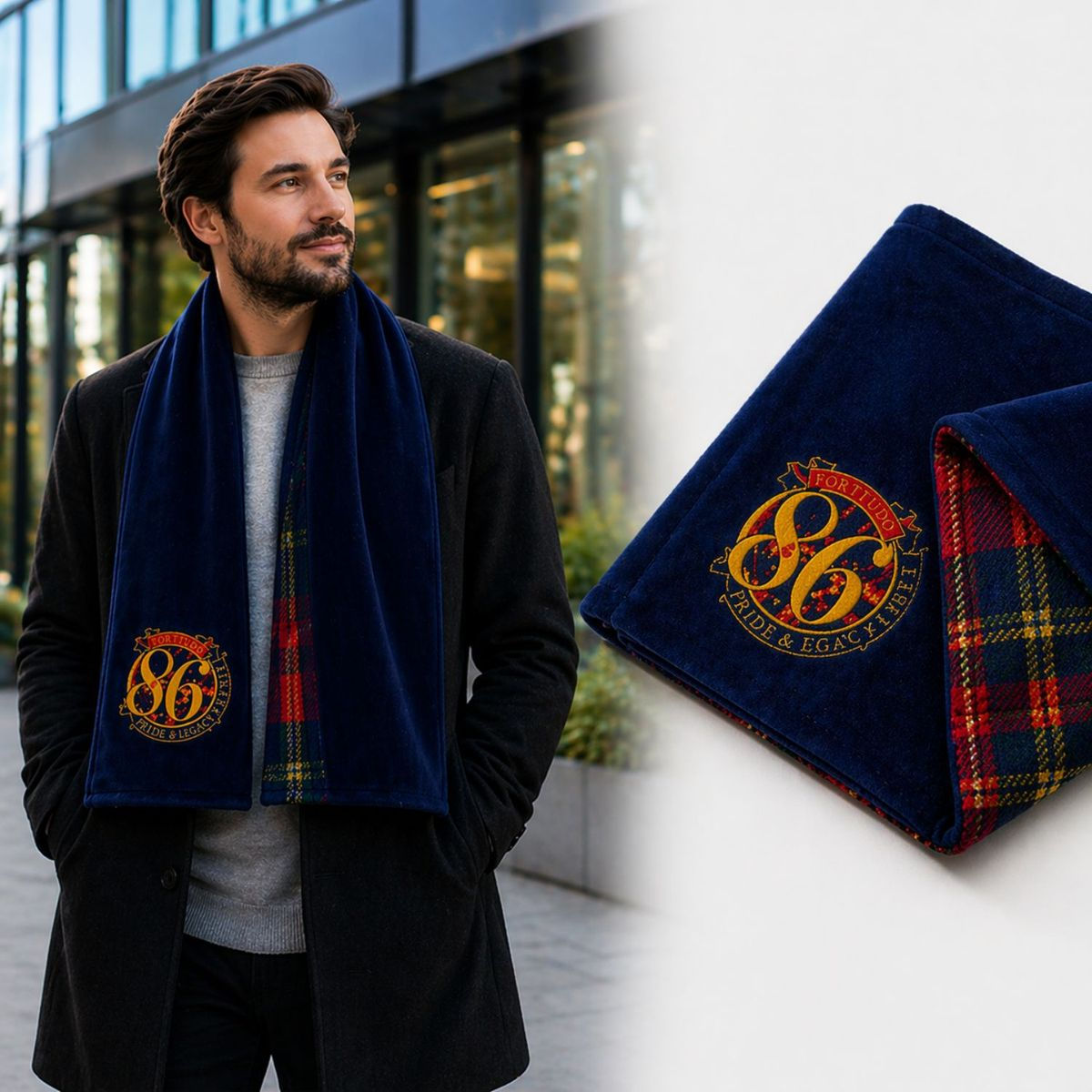 Custom Team Scarves - Mink Flannel Fleece
