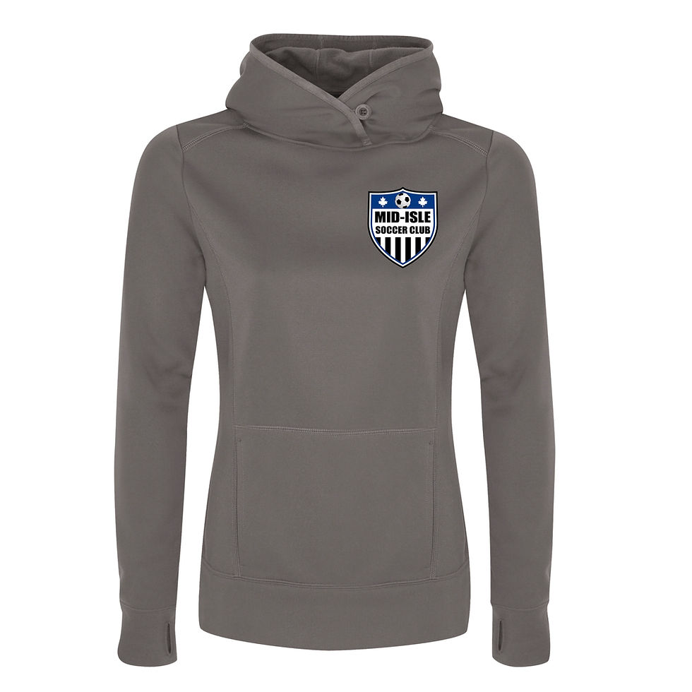 Thumbnail: Mid Isle Soccer Game Day Fleece Hooded Ladies Sweatshirt