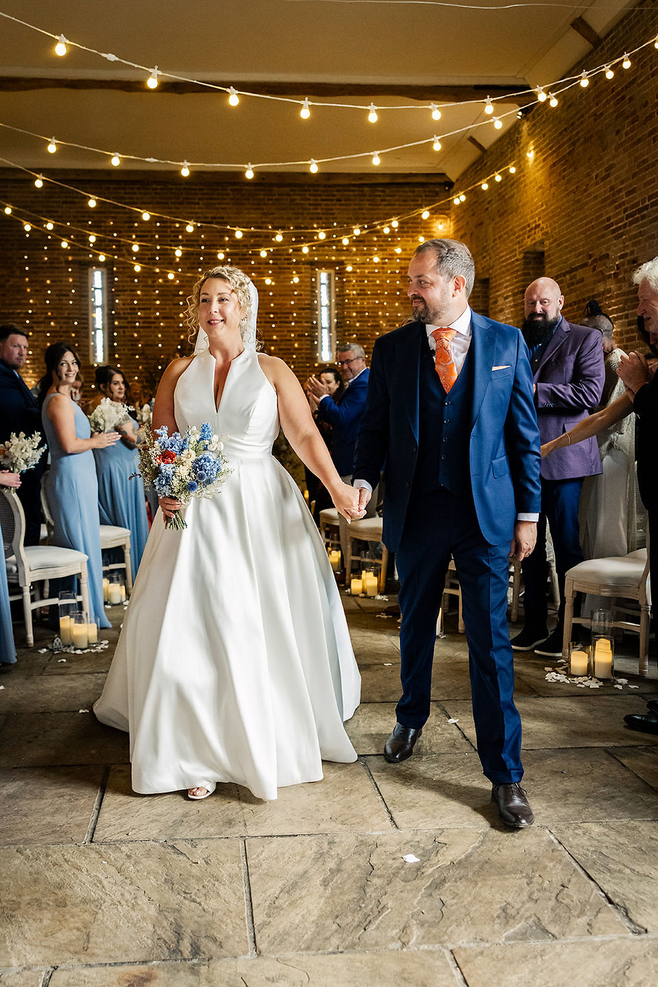 happy couple in their wedding venue manor mews great barn