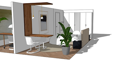3d plattegrond van industrieel appartement
