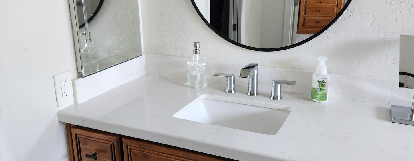 Clean bathroom counter