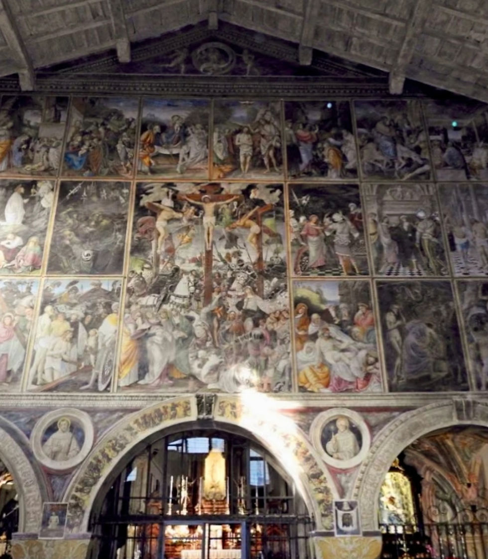 La funzione degli affreschi dei tramezzi affrescati era anche quella di illustrare ai fedeli gli episodi della vita e della passione di Cristo.