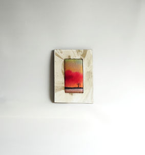 夕布彩画 染色 刺繍 バオバブ 風景 空