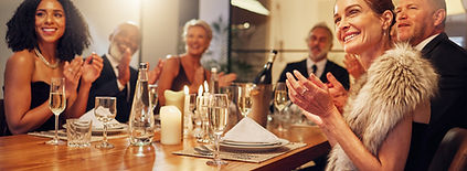 people-restaurant-clapping-celebration-night-friends-business-executive-team-happy-success