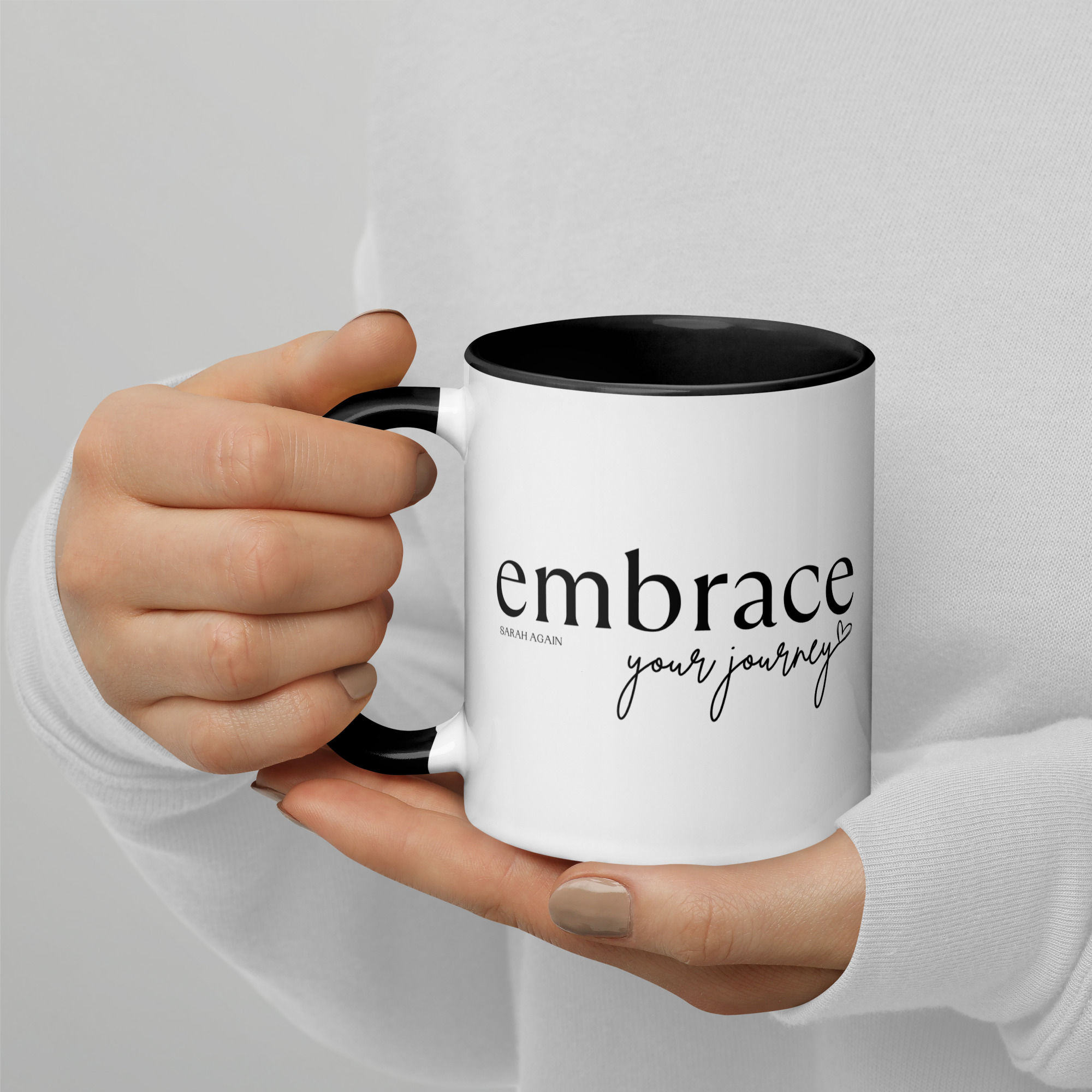 Embrace Your Journey Mug with Black Color Inside